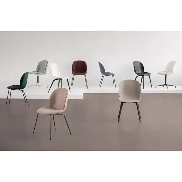 Beetle Dining Chair Wooden Base Oak Semi Matt/ Sweet Pink