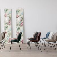 Beetle Dining Chair Wooden Base Oak Semi Matt/ Sweet Pink