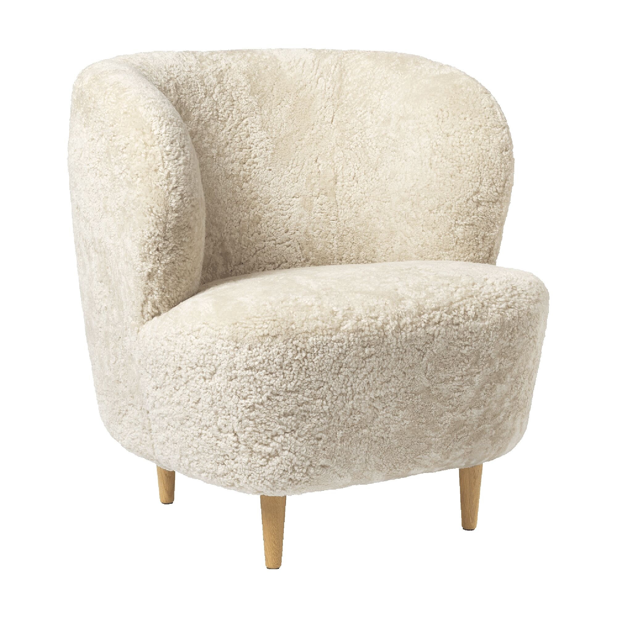 Stay Lnestol Polstret I Sheepskin Moonlight Med Base I Eg