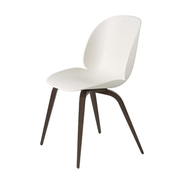 Beetle Sedia da Pranzo Base in Legno Rovere Affumicato Opaco/ Bianco Alabastro