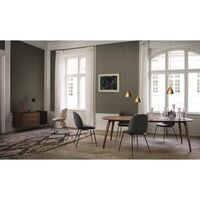Beetle Dining Chair Conic Base Antique Brass/ Amber Brown