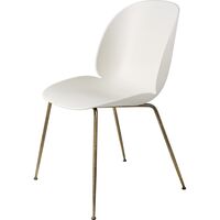 Beetle Dining Chair Conic Base Antique Brass/ Alabaster White