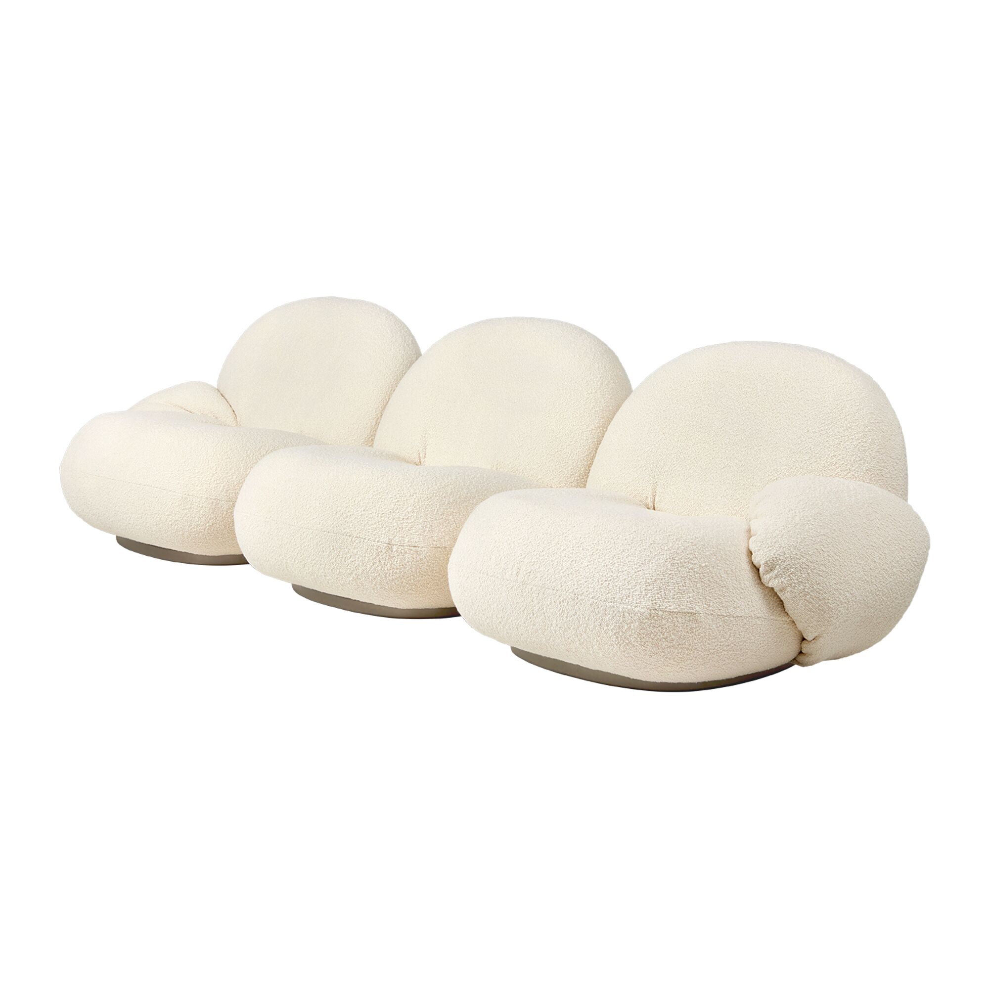 Pacha Sofa 3 Seater Polstret I Karakorum 001 Med Base I Perle Guld