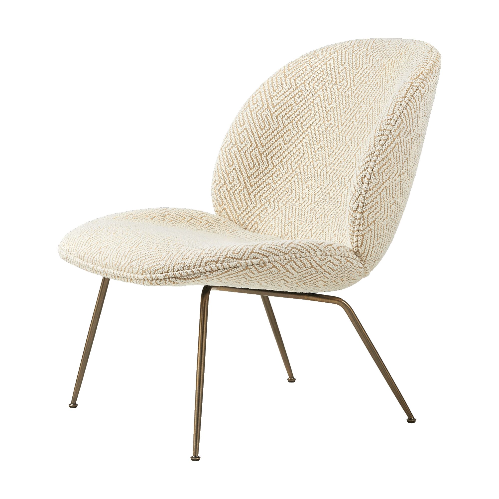 Beetle Lenestol Dora Boucle med Ben i Antikk Messing