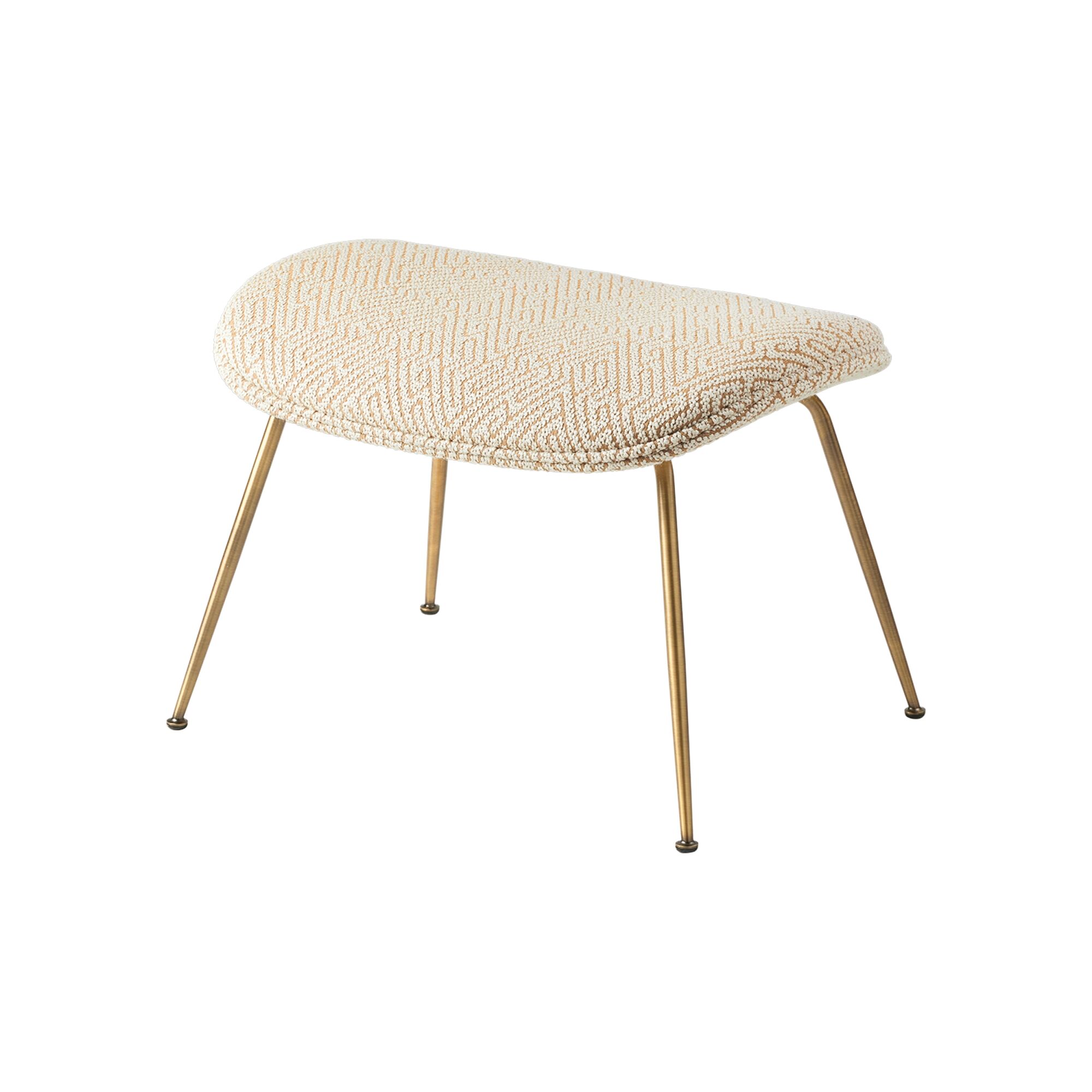 Beetle Ottoman Dora Boucle Med Ben I Antik Messing