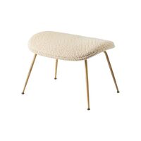 Beetle Ottoman Dora Boucle With Legs In Antique Brass