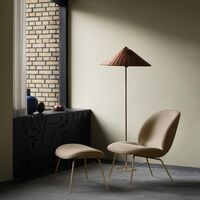 Beetle Ottoman Dora Boucle With Legs In Antique Brass