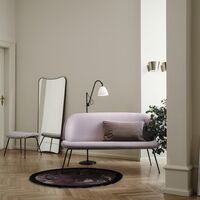 Beetle Ottoman Dora Boucle With Legs In Antique Brass