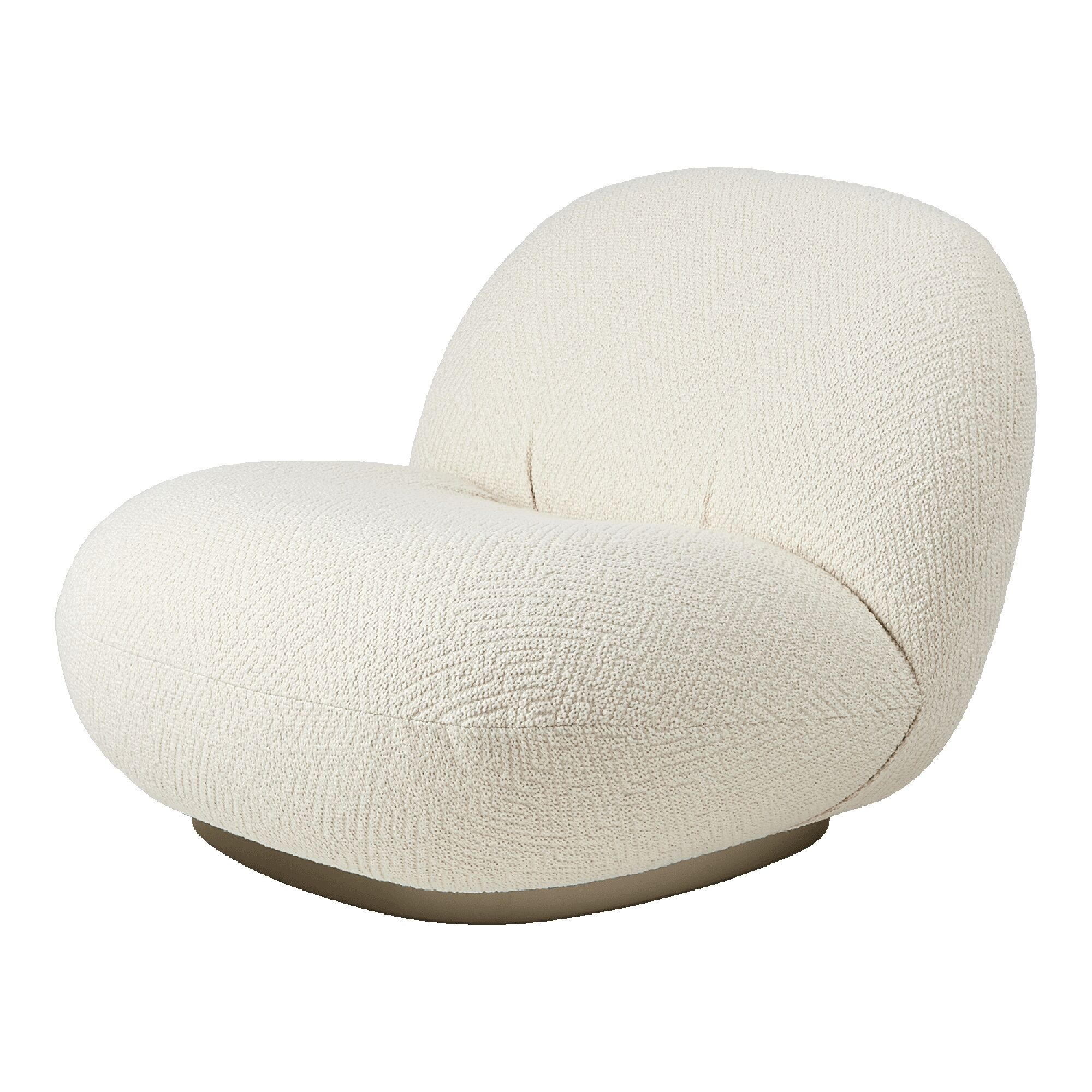 Fauteuil Pacha Dora Boucle 0001 Avec Base En Or Perle