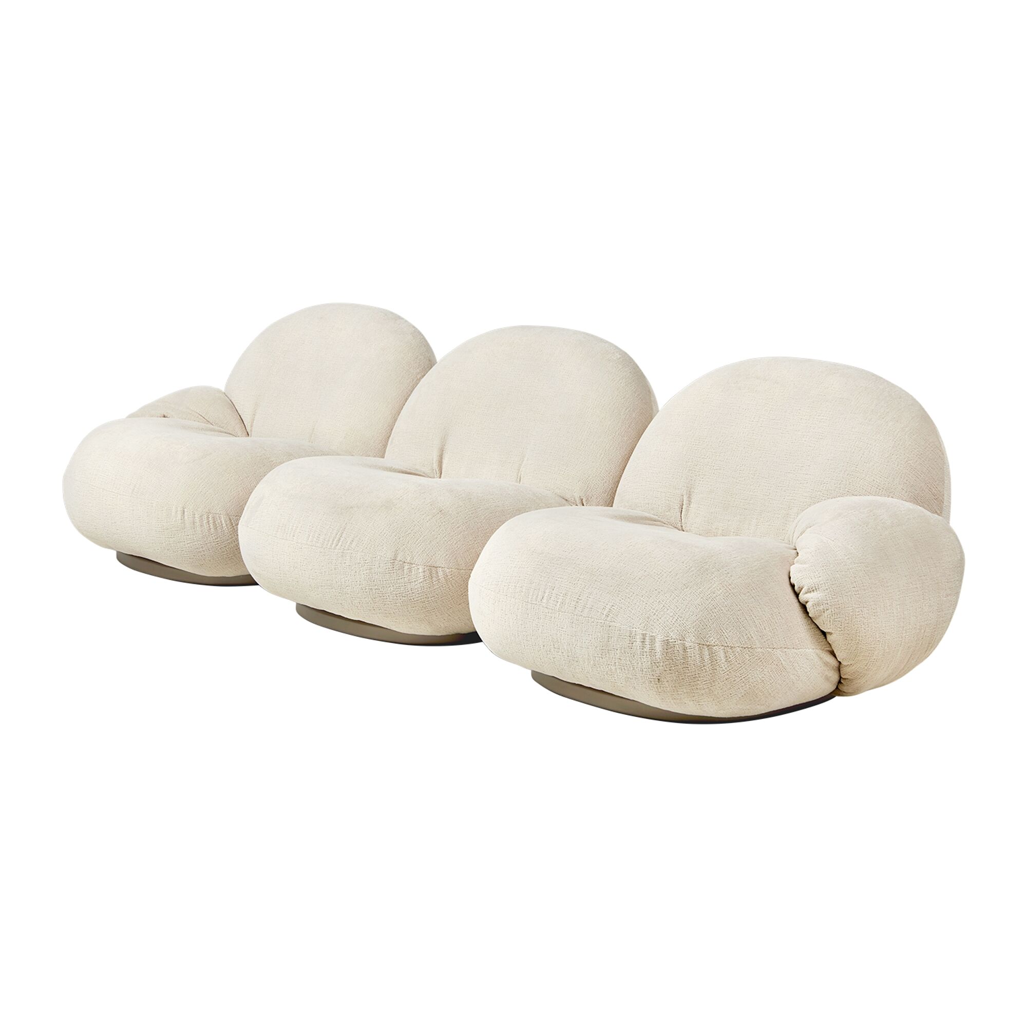 Pacha Sofa 3 Seater Polstret I Mumble 02 Med Base I Perle Guld