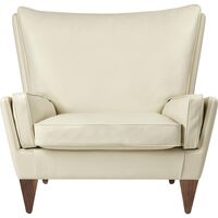 V11 Fauteuil Amerikaans Walnoot/ Crème Leer