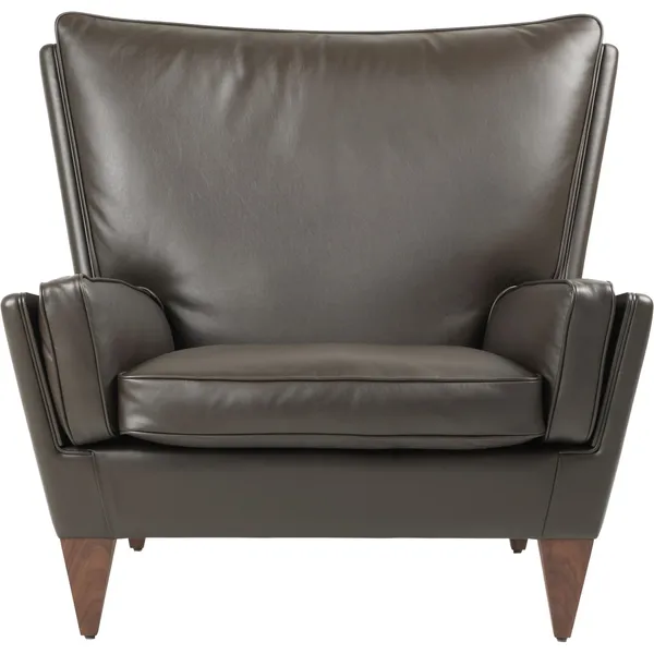 V11 Fauteuil Noyer Américain/Cuir Café