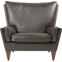 V11 Fauteuil Noyer Américain/Cuir Café