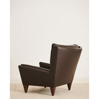 V11 Fauteuil Noyer Américain/Cuir Café