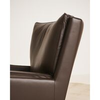 V11 Fauteuil Noyer Américain/Cuir Café