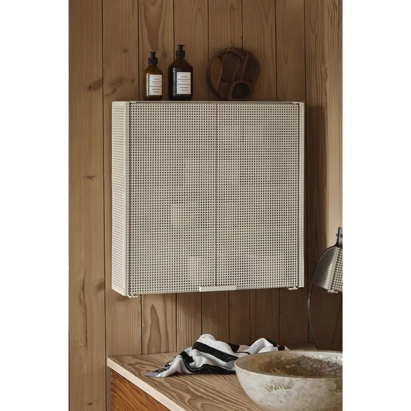 Grid Wall Cabinet Beige