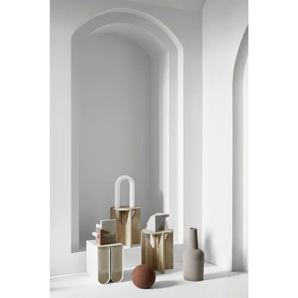 Curved Sofabord Beige