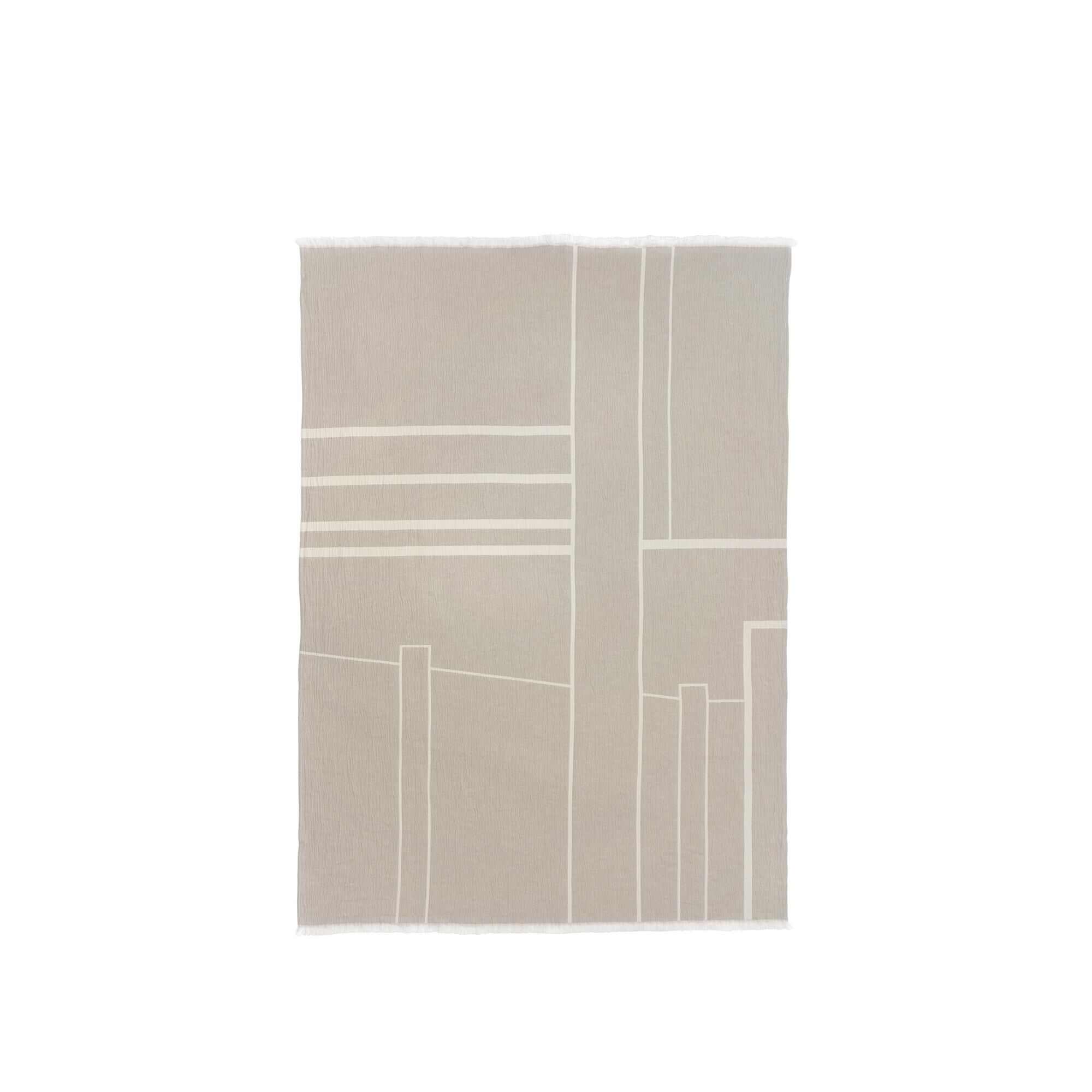 Architecture Plaid Coton Blanc Cassé/ Beige Chiné