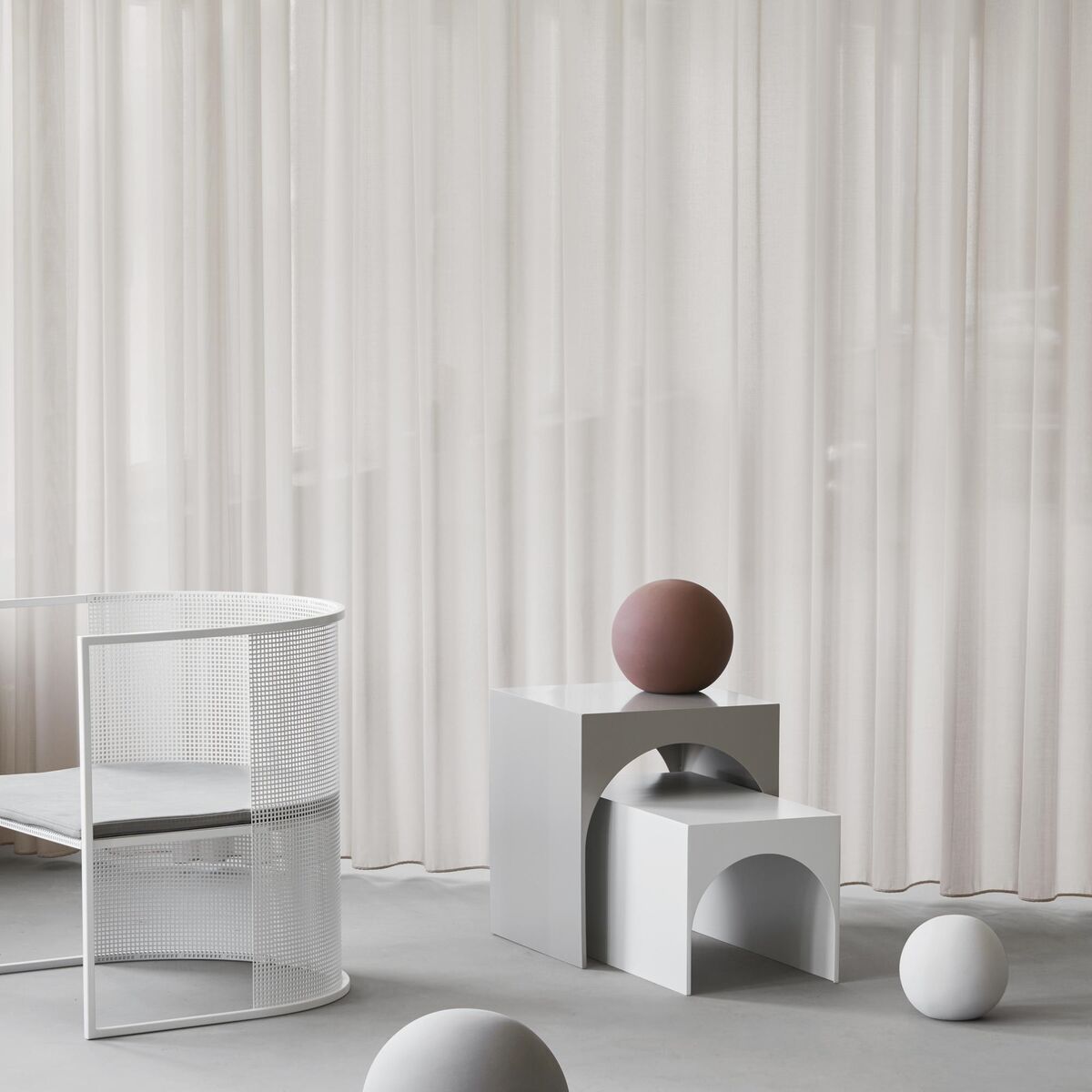 Sculpture Globe de , Grand, Engobe Gris