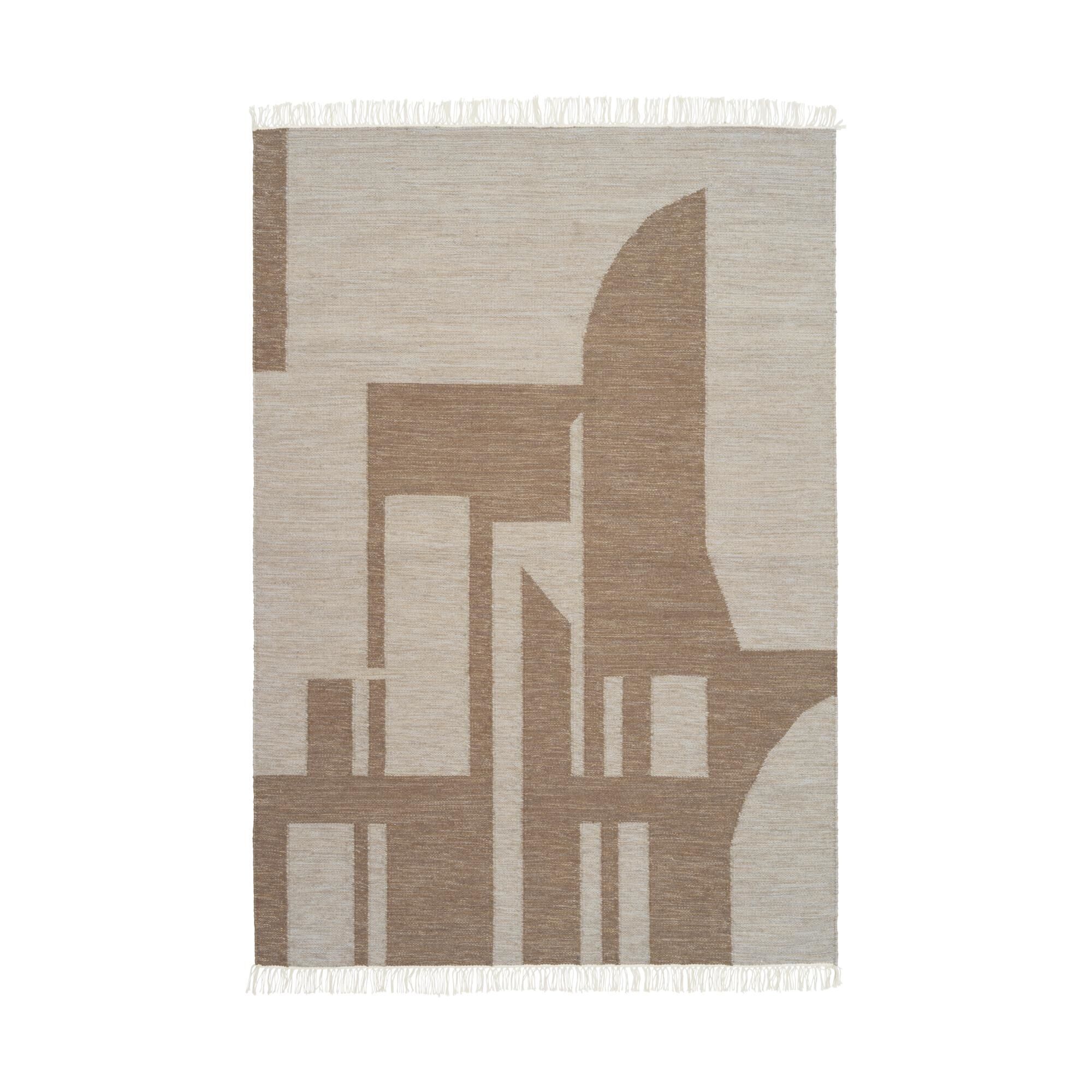 Moderne Kelimteppe Off-white/ Brun 200 cm