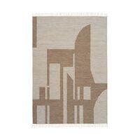Contemporary Kelim Rug Off-White/ Brown 200 cm