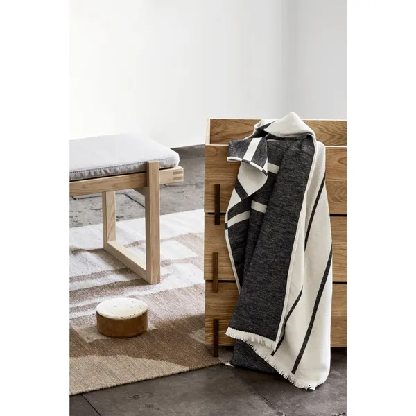 Contemporary Kelim Rug Off-White/ Brown 200 cm