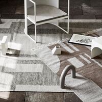 Contemporary Kelim Rug Off-White/ Brown 200 cm