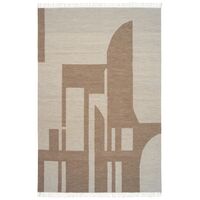 Contemporary Kelim Rug Off-White/ Brown 300 cm