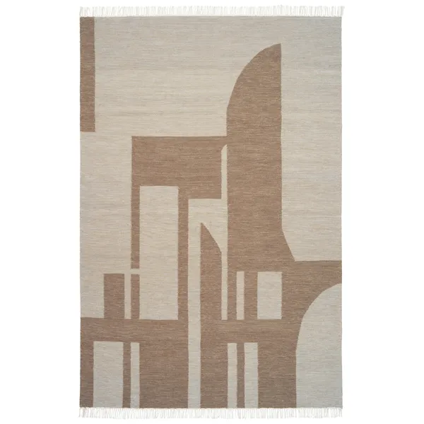 Contemporary Kelim Rug Off-White/ Brown 300 cm