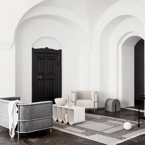 Contemporary Kelim Rug Off-White/ Gray 200 cm