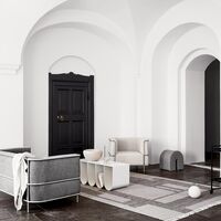 Contemporary Kelim Rug Off-White/ Gray 200 cm