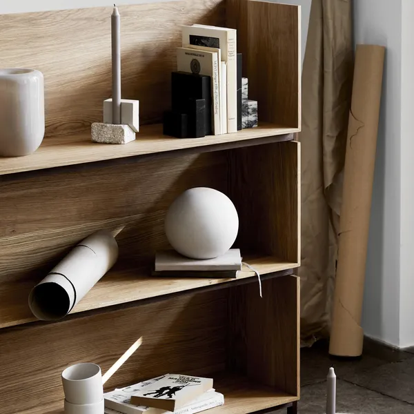 Stack Bookcase Single Oak & Walnut