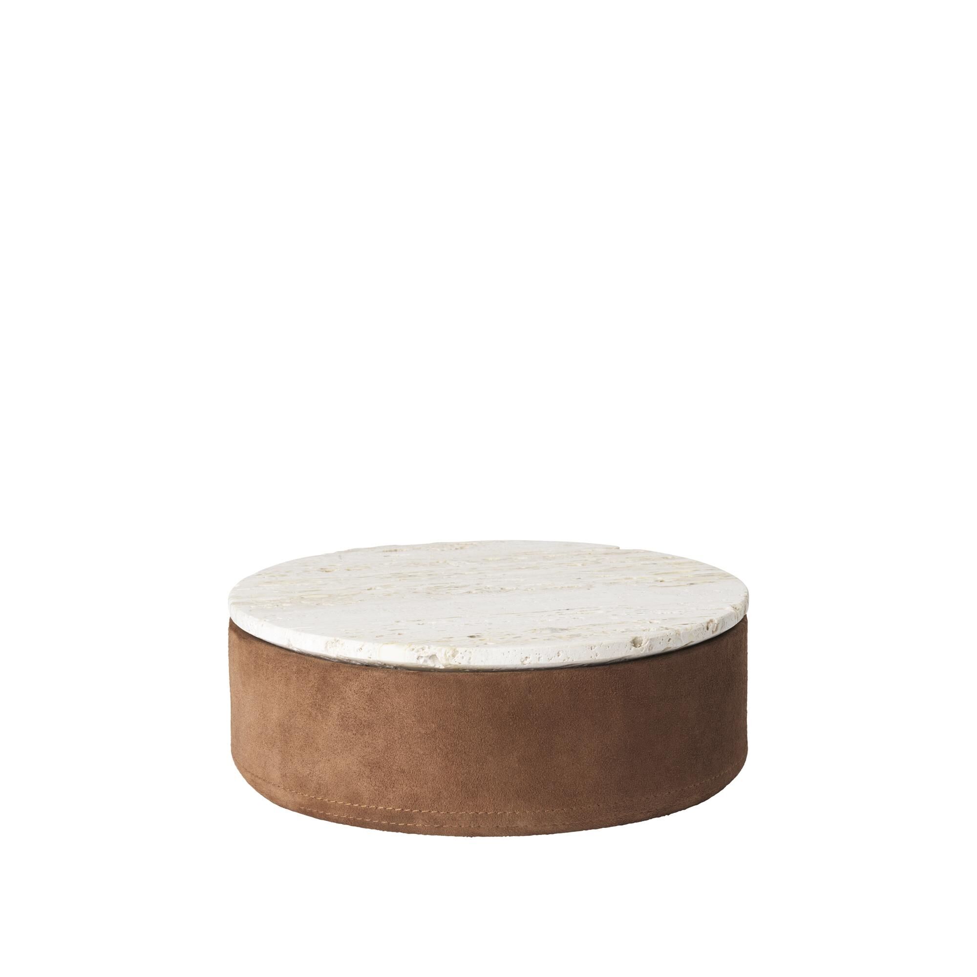 Suede Oppbevaringsboks Stor Beige/Karamell