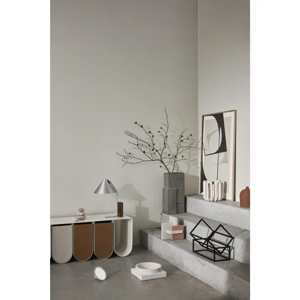 Cone Table Lamp Brushed Aluminum & Walnut