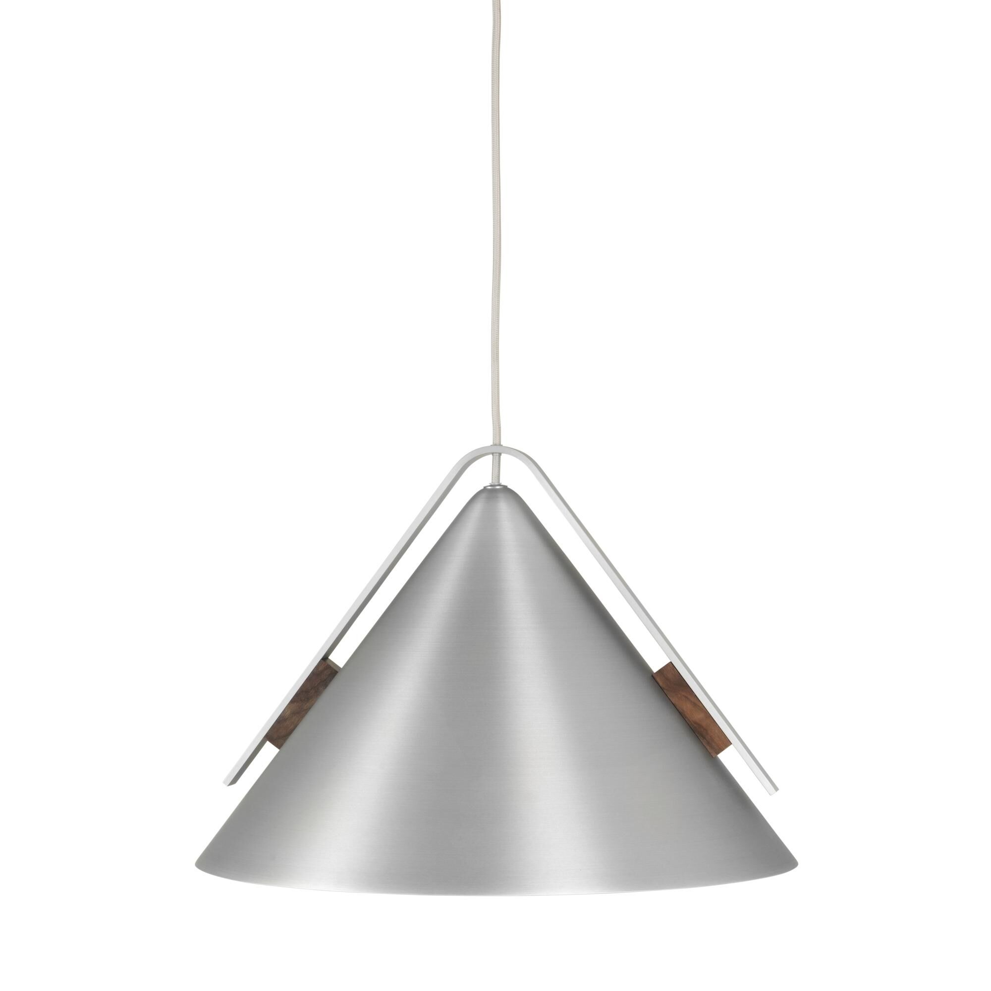 Cone Taklampa Stor Borstat Aluminium & Valn&ouml;t