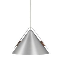 Cone Hanglamp Groot Geborsteld Aluminium & Walnoot