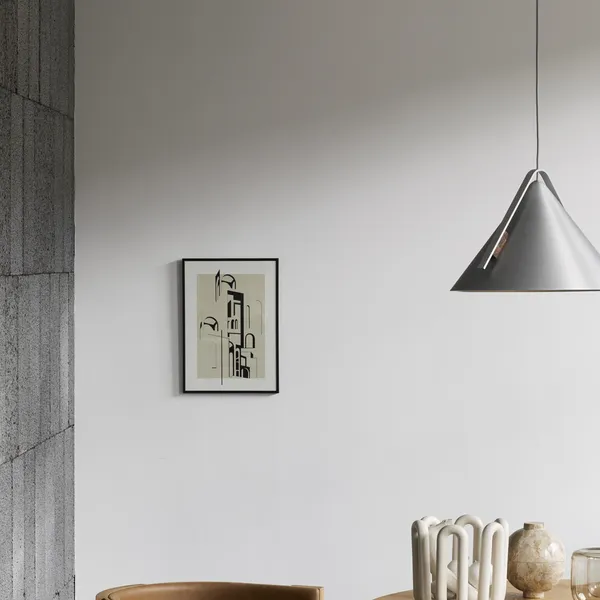 Cone Hanglamp Groot Geborsteld Aluminium & Walnoot