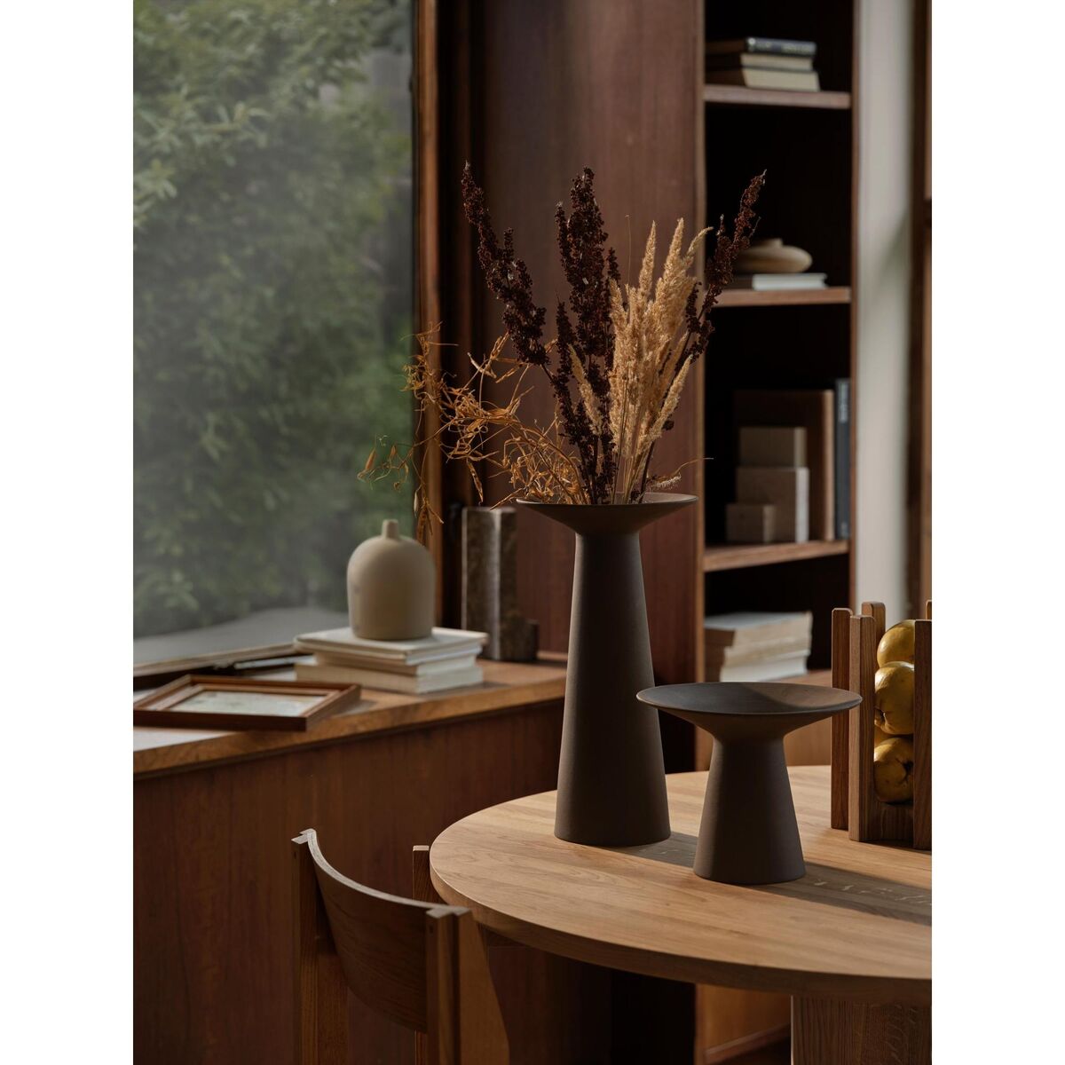 Collar Vase Small Dark Brown Engobe