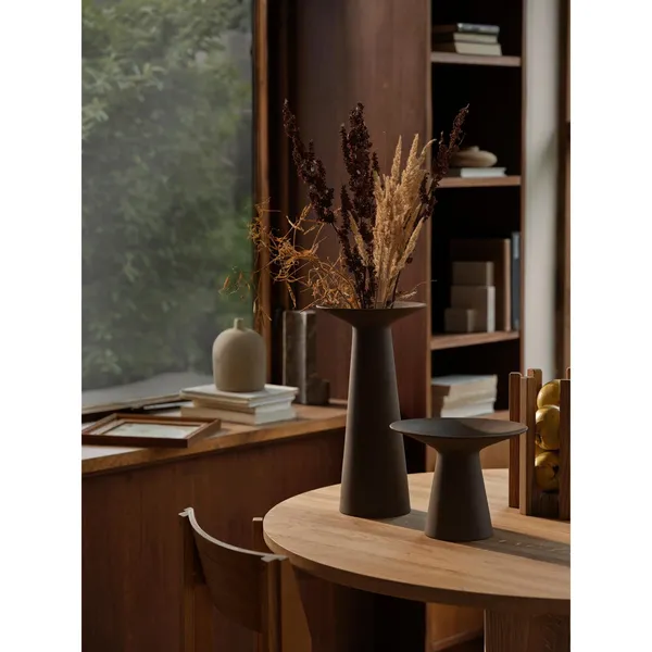 Collar Vase Stor Dark Brown Engobe