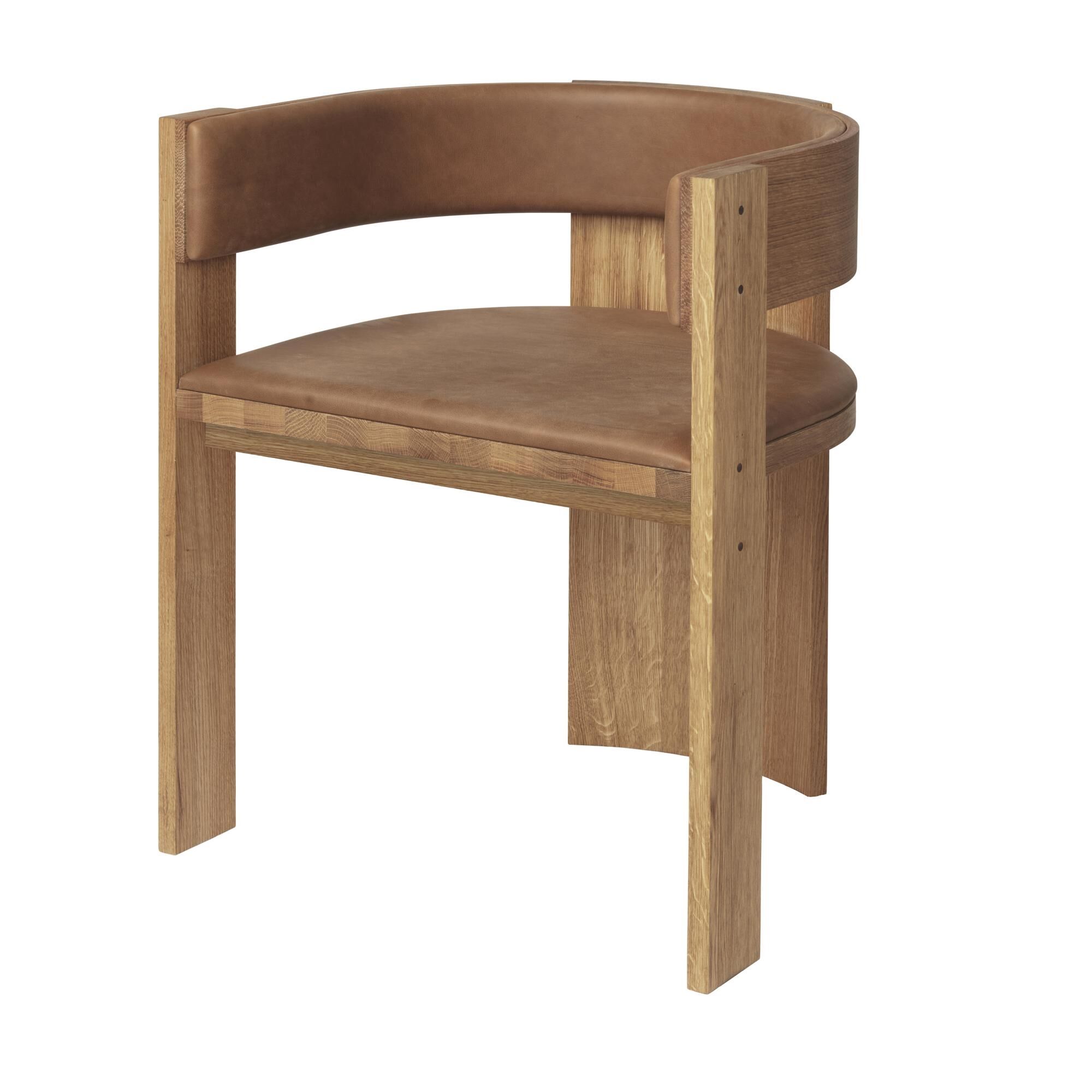 Collector Spisebordsstol Cognac Lder Polstring/Varm Lakeret Eg
