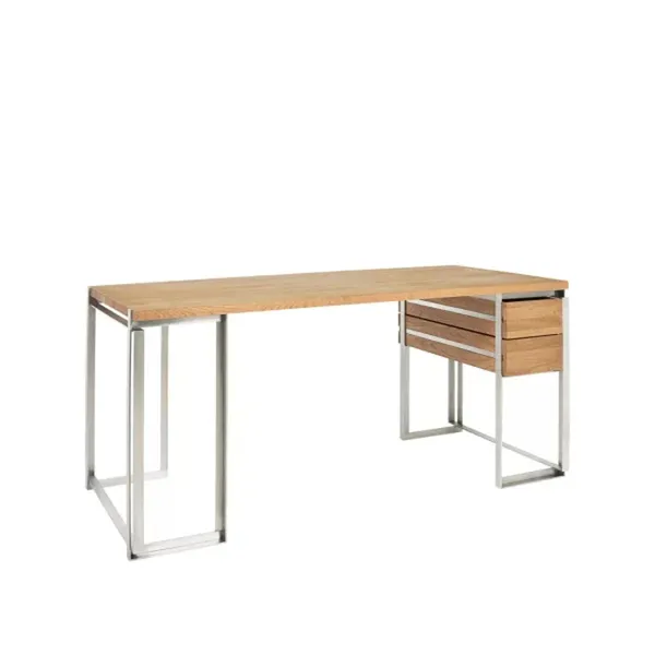 Outline Desk Warm Lacquered Oak/Stainless Steel