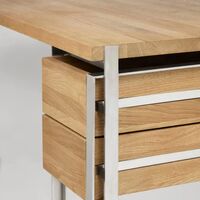 Outline Desk Warm Lacquered Oak/Stainless Steel