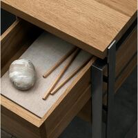 Outline Desk Warm Lacquered Oak/Stainless Steel