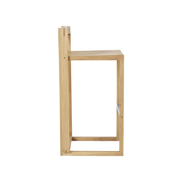 Outline Barhocker, Lackierte Eiche/ Gebürstet Aluminium
