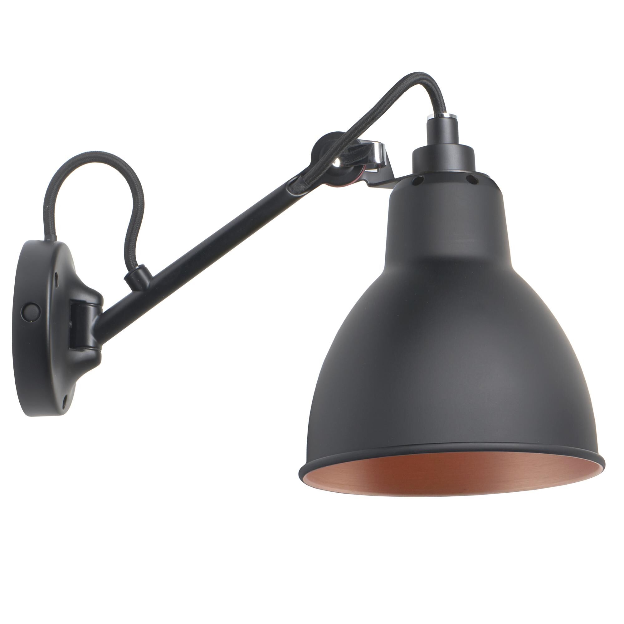 N104 V&auml;gglampa Svart/ Svart/ Koppar – DCW&eacute;ditions