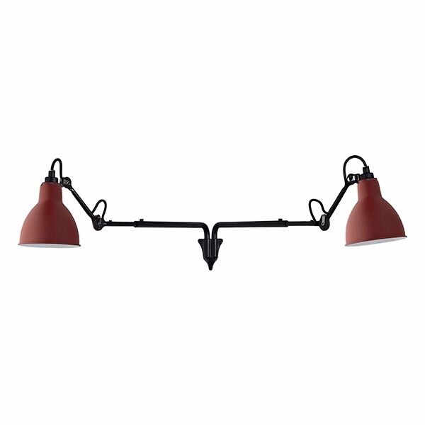 N203 V&auml;gglampa Dubbel Matt Svart & Matt R&ouml;d
