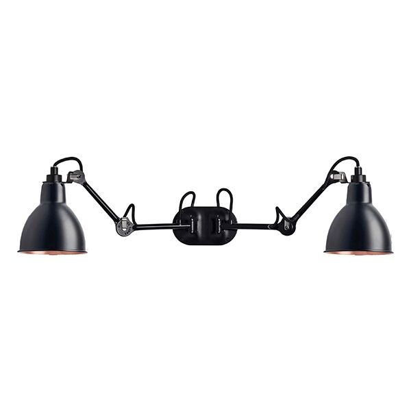 N204 V&auml;gglampa Dubbel Matt Svart & Matt Svart & Koppar