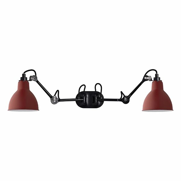 N204 V&auml;gglampa Dubbel Matt Svart & Matt R&ouml;d