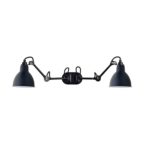 N204 V&auml;gglampa Dubbel Matt Svart & Matt Bl&aring;