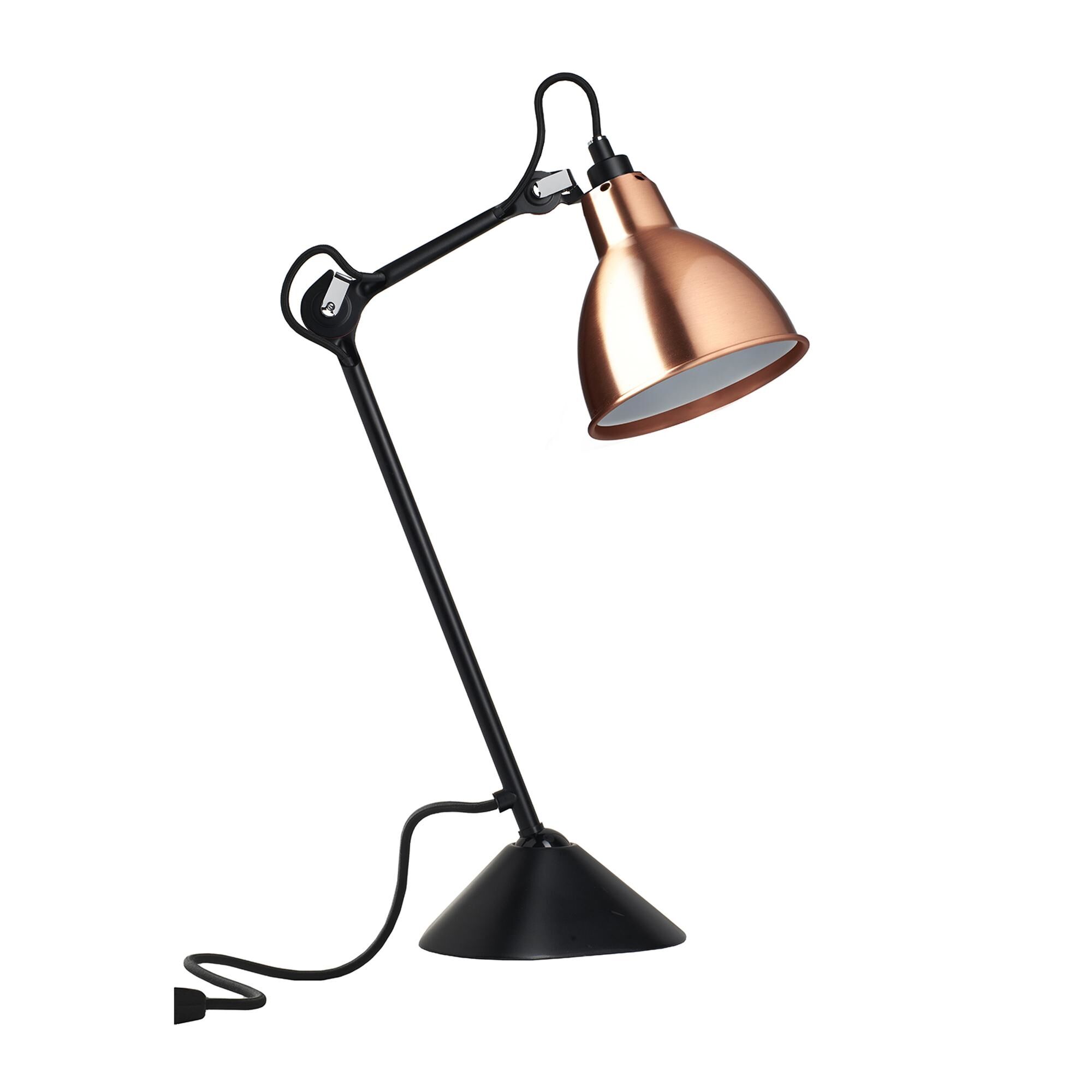 N205 Bordslampa Vit & Matt Svart & Koppar